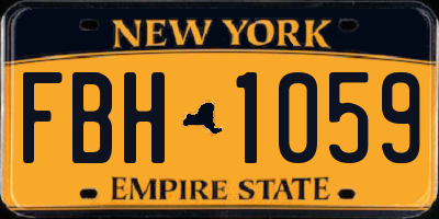 NY license plate FBH1059