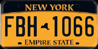 NY license plate FBH1066