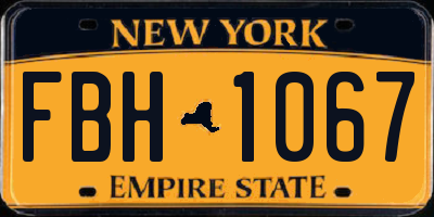 NY license plate FBH1067