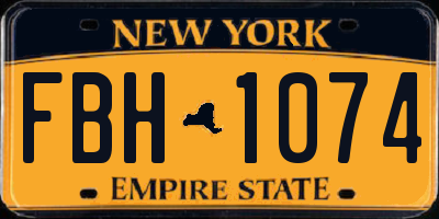 NY license plate FBH1074