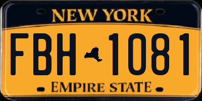 NY license plate FBH1081