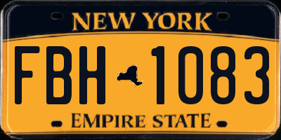 NY license plate FBH1083