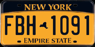 NY license plate FBH1091