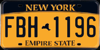 NY license plate FBH1196