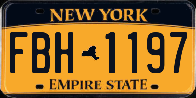 NY license plate FBH1197