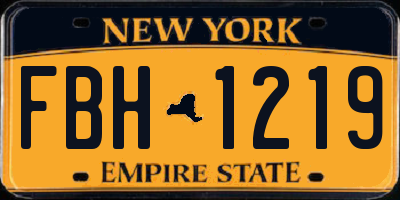 NY license plate FBH1219