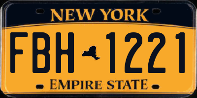 NY license plate FBH1221
