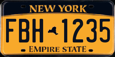 NY license plate FBH1235