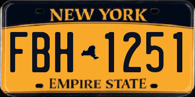 NY license plate FBH1251