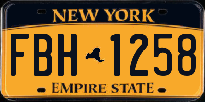 NY license plate FBH1258