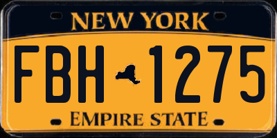 NY license plate FBH1275