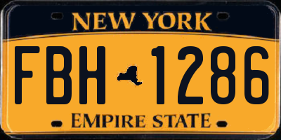 NY license plate FBH1286