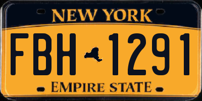 NY license plate FBH1291