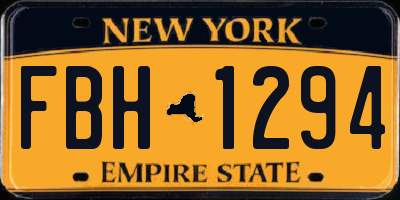 NY license plate FBH1294