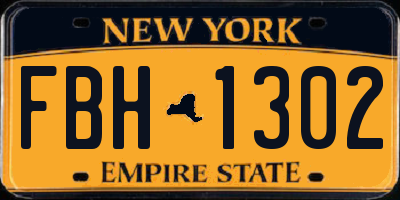 NY license plate FBH1302