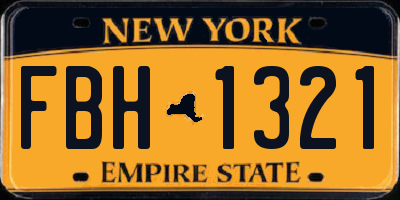 NY license plate FBH1321