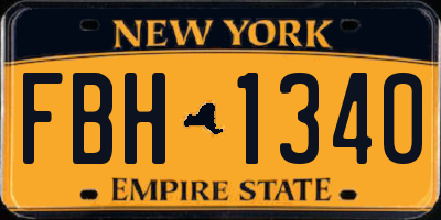 NY license plate FBH1340