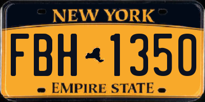 NY license plate FBH1350