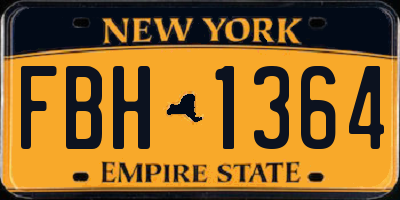 NY license plate FBH1364