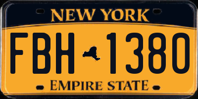 NY license plate FBH1380