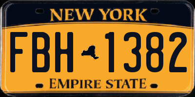 NY license plate FBH1382