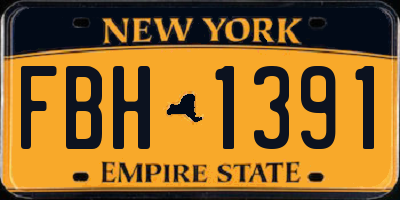 NY license plate FBH1391