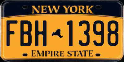 NY license plate FBH1398