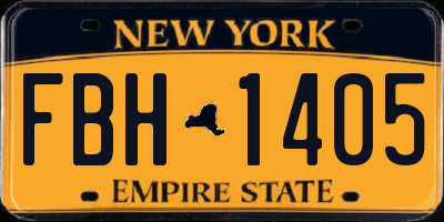 NY license plate FBH1405