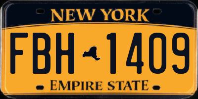 NY license plate FBH1409