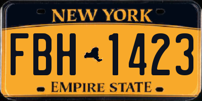 NY license plate FBH1423