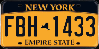 NY license plate FBH1433