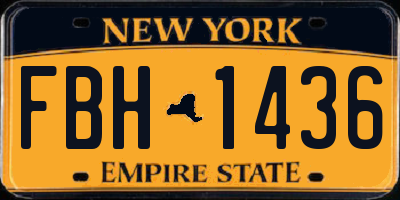 NY license plate FBH1436