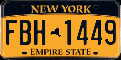 NY license plate FBH1449