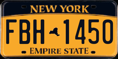 NY license plate FBH1450