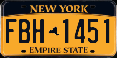 NY license plate FBH1451