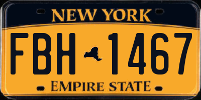 NY license plate FBH1467