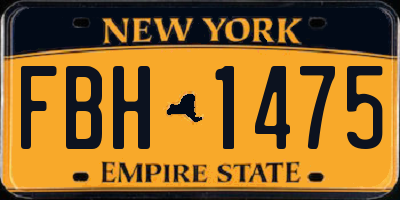 NY license plate FBH1475