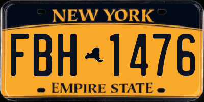 NY license plate FBH1476