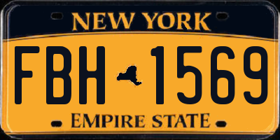 NY license plate FBH1569