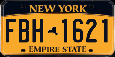 NY license plate FBH1621