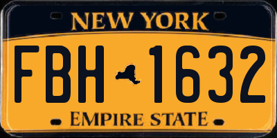 NY license plate FBH1632