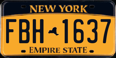 NY license plate FBH1637
