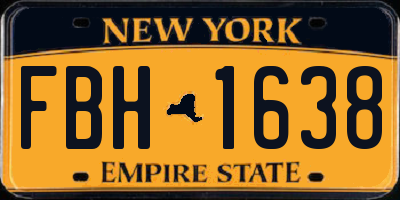 NY license plate FBH1638