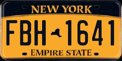 NY license plate FBH1641