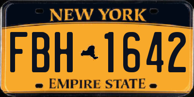 NY license plate FBH1642