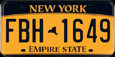 NY license plate FBH1649