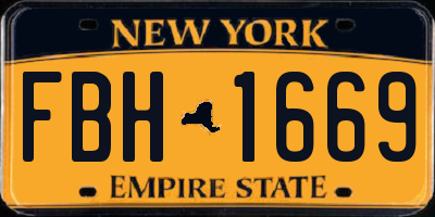 NY license plate FBH1669