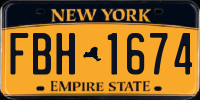 NY license plate FBH1674