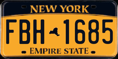 NY license plate FBH1685