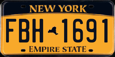 NY license plate FBH1691